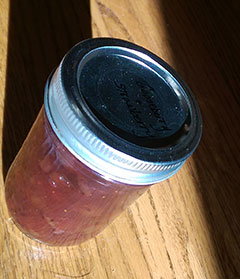 a jar of our Gooseberry Strawberry Jam