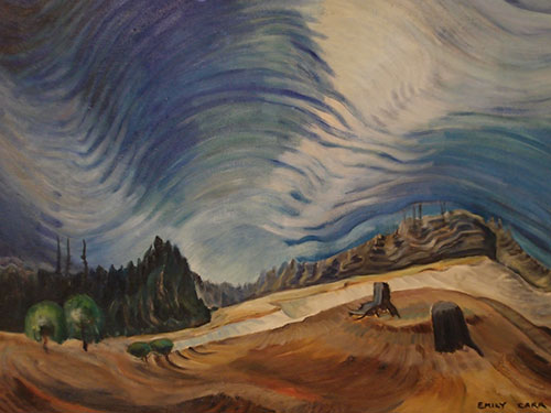 Above the Gravel Pit, oil on paper, 1936