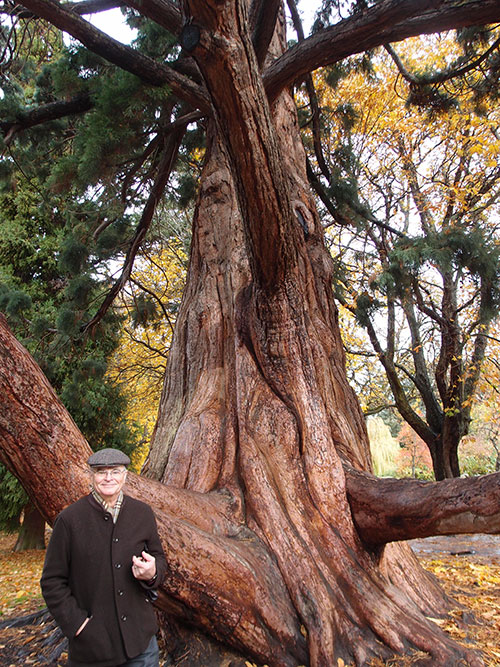 Beacon Hill Park, Victoria, with Ralph in front of tree