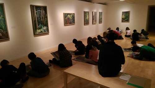 Middle school students at Vancouver Art Gallery