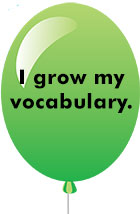 green balloon I grow my vocabulary